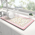 Rnivvi Dish Drying Mat for Kitchen Counter, 12 x 19" Cute Flower Theme Super by Rnivvi