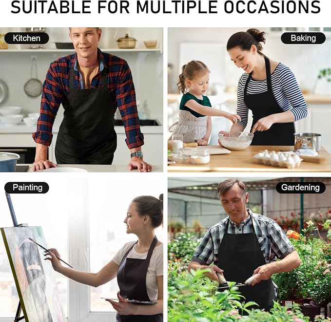 12 Pack Bib Apron, Unisex Restaurant Kitchen Aprons - Image 7