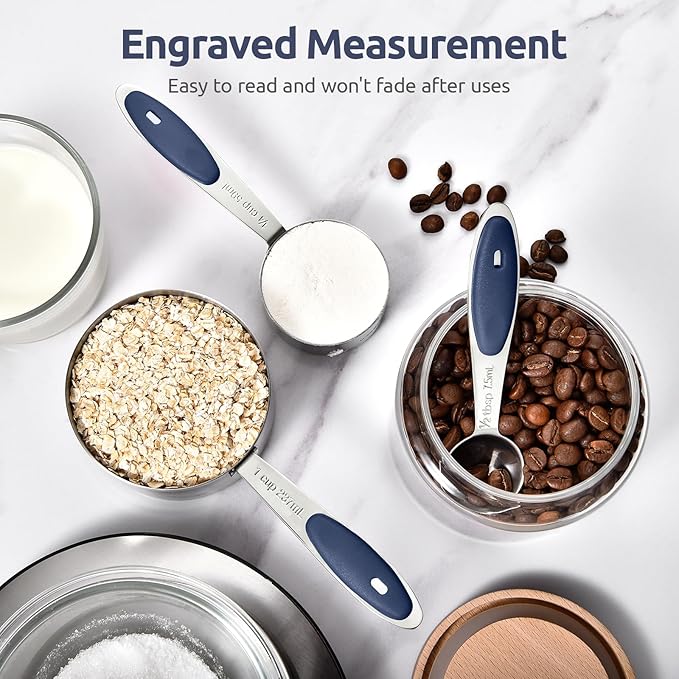U-Taste Measuring Cups and Spoons: Food Grade 18/8 Stainless Steel Metal - Image 7