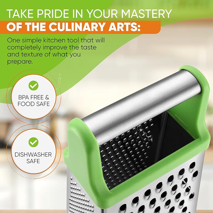 Spring Chef Green Professional Stainless Steel XL Parmesan Cheese Grater - Image 5
