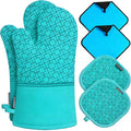 Oven Mitts and Pot Holders Sets 6pcs, Kitchen Oven Glove, High Heat Resistant by OvenMitts