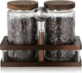 Glass Coffee Grounds Container with Shelf 2 x 34 oz Glass Coffee Bean