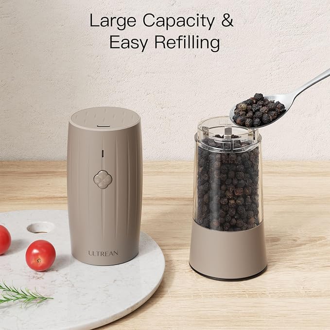 Ultrean Pepper Grinder, Electric Salt and Pepper Grinder Shaker - Image 5