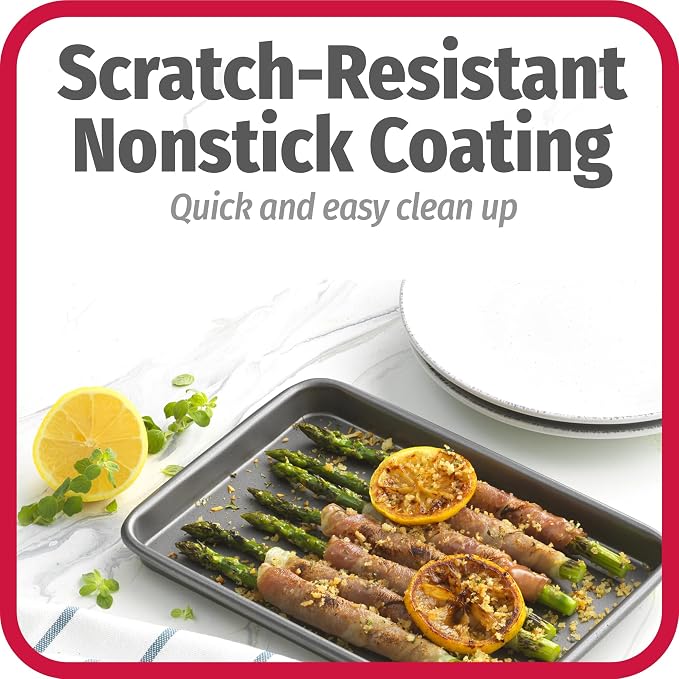 GoodCook Set of 2 Nonstick Steel 9" x 6" Toaster Oven Mini Baking Sheets - Image 4