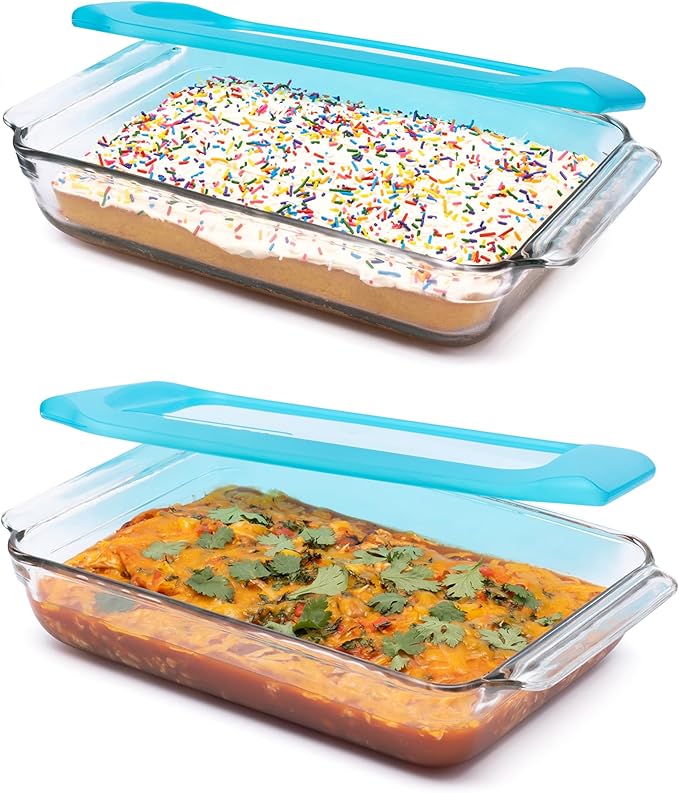 Libbey Baker’s Premium 2 Piece Glass Baking Dish Set, Stackable Casserole Dish by Libbey