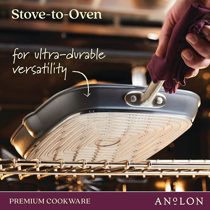 Anolon Accolade Forged Hard Anodized Nonstick Square Grill Pan/Griddle - Image 2