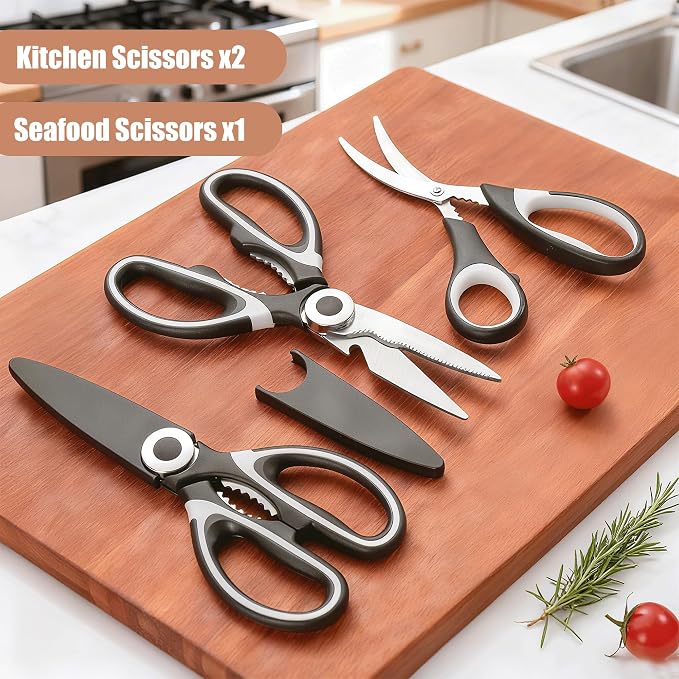 OMDAR Food Grade Kitchen Scissors All Purpose 3 Pack - Image 2