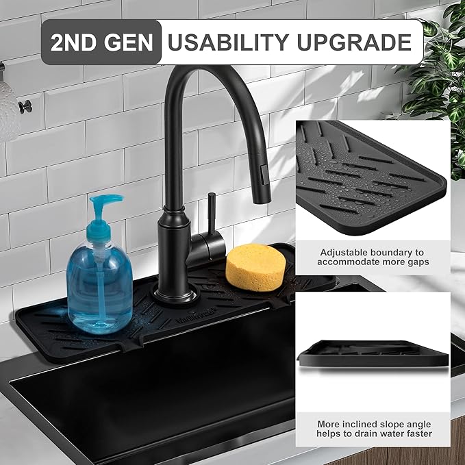 Silicone Faucet Mat for Kitchen Sink – Gen 2 Splash Guard - Image 3