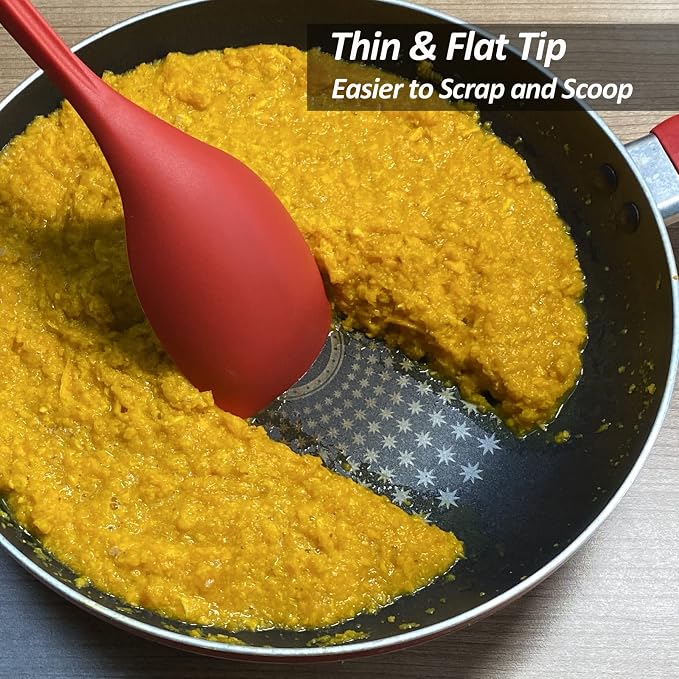 2 Pack Large Silicone Cooking Spoon, Non-Stick Slotted and Solid Spoon set - Image 6