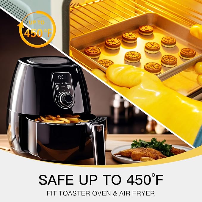 HONGBAKE Toaster Oven Pan Nonstick Set of 2, Premium 1/8 Sheet Pan - Image 2
