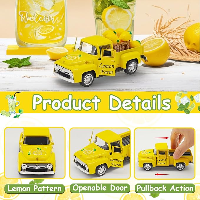 Lemon Decor - 4.9″Farmhouse Vintage Metal Truck - Image 4