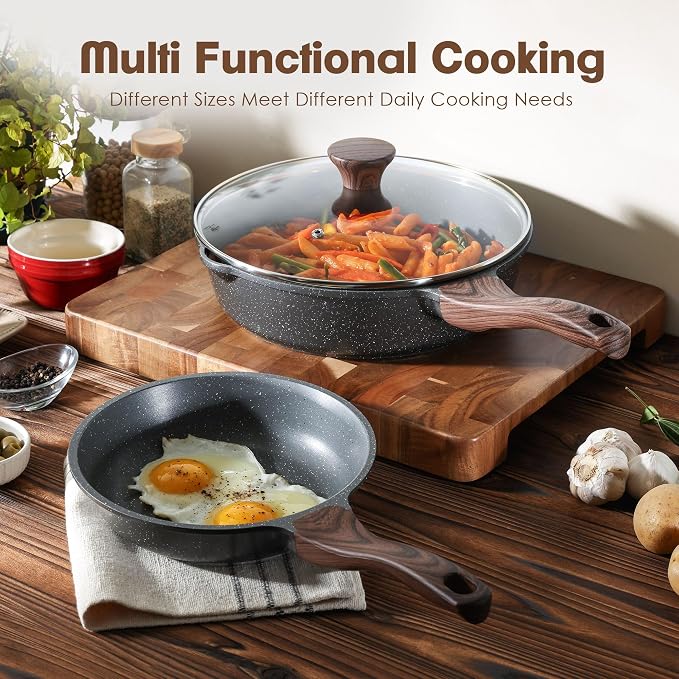 SENSARTE Nonstick Frying Pan Skillets, Swiss Granite Coating Omelette Pans - Image 5