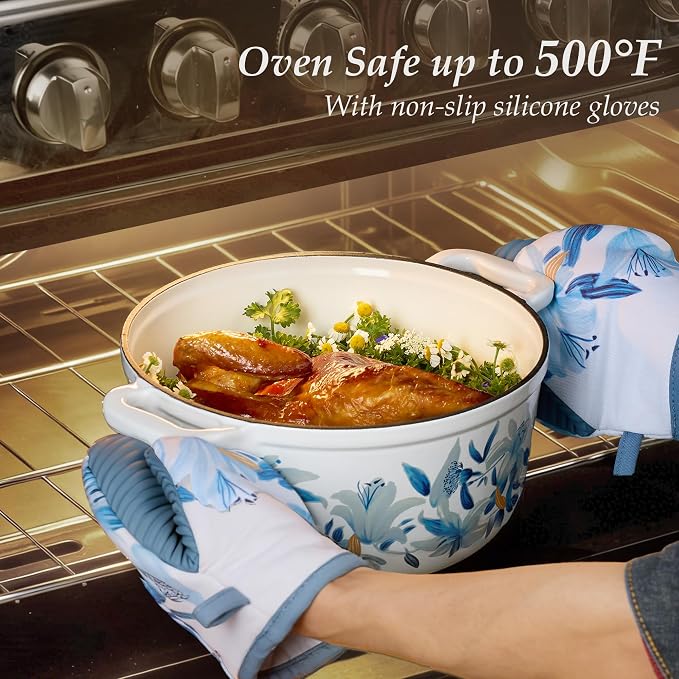CAROTE 5 QT Cast Iron Dutch Oven Pot - Image 4