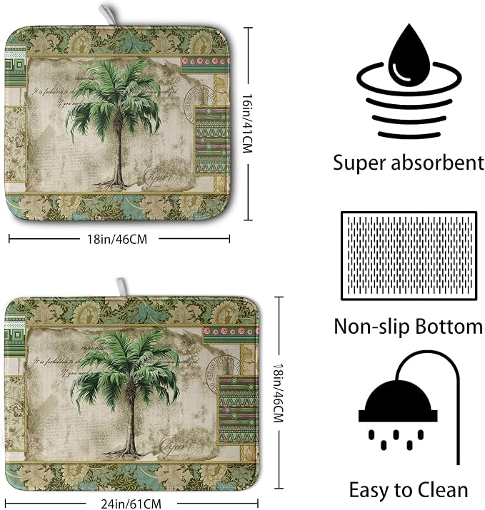 Palm Tree Kitchen Dish Drying Mat - Image 2
