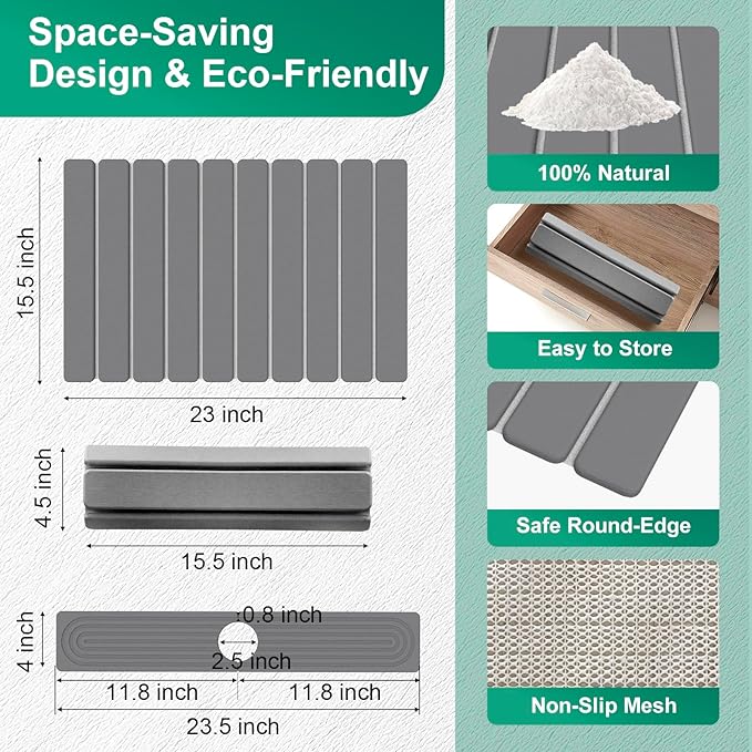 Stone Drying Mat for Kitchen Counter, Diatomaceous Earth Quick Dry Stone Mats - Image 3