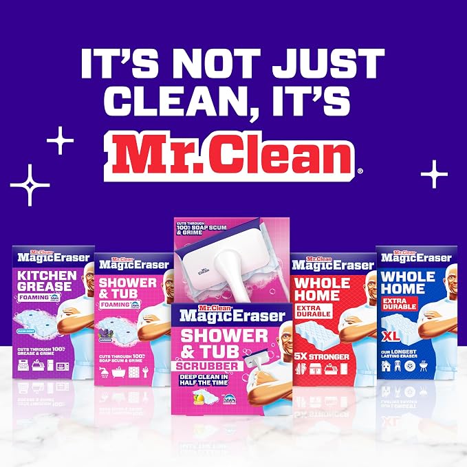 Mr. Clean Magic Eraser Shower & Tub Scrubber, Bathroom Cleaner, All in One - Image 11