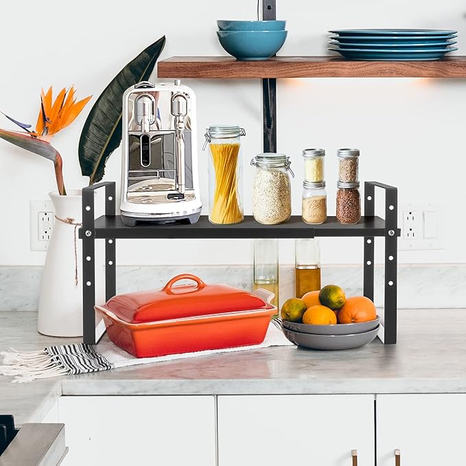Across-Star Expandable Cabinet Shelf Organizer Rack, Stackable Kitchen Counter - Image 2