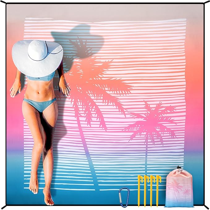 HIHOHO Beach Blanket Waterproof Sandproof Extra Large Beach Mat 79" X by HIHOHO