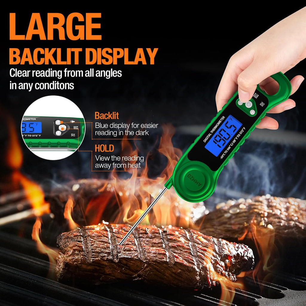 AMMZO Digital Meat Thermometer for Grilling, Candy Thermometer Instant
