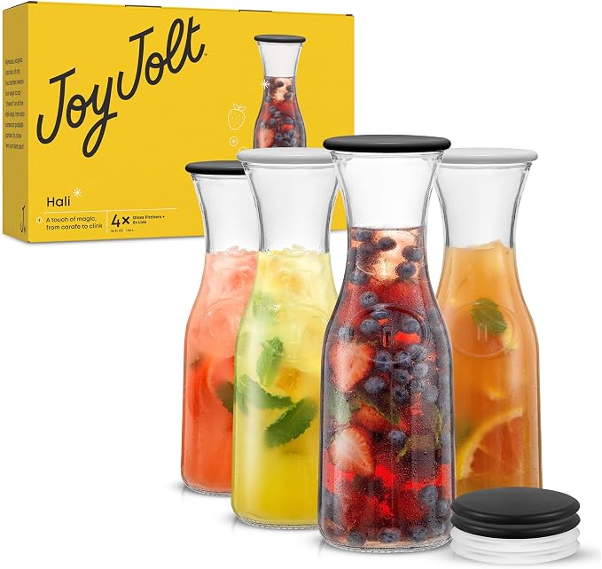 JoyJolt Glass Carafe with Lid, Iced Tea, Milk – Dishwasher Safe Beverage Drink - Image 8
