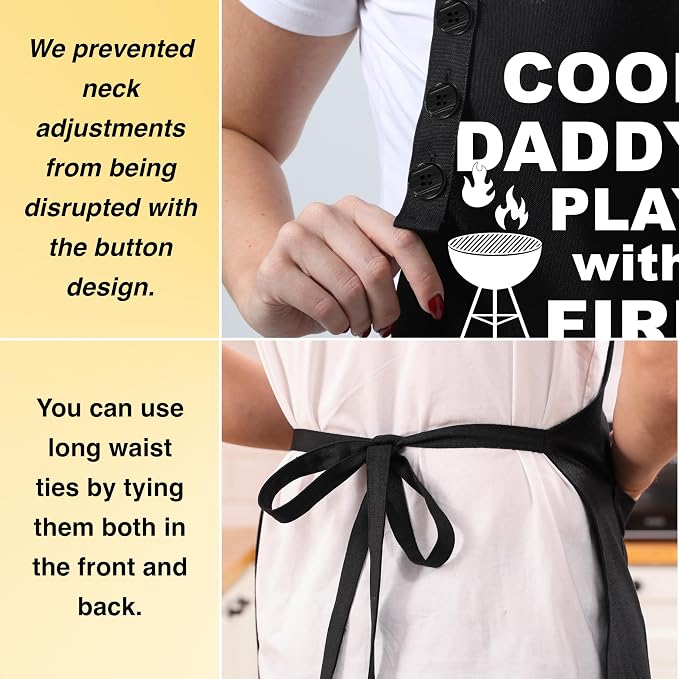 TOSHE Funny Apron Waterdrop Resistant Cotton Apron - Image 7