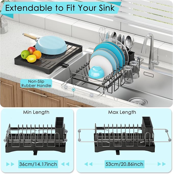 ANTOPY Dish Drying Rack in Sink, Expandable Rustproof Dish Rack - Image 4