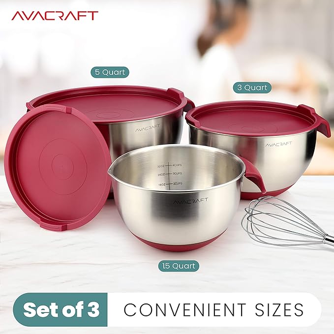 AVACRAFT 18/10 Stainless Steel Mixing Bowls - Image 2