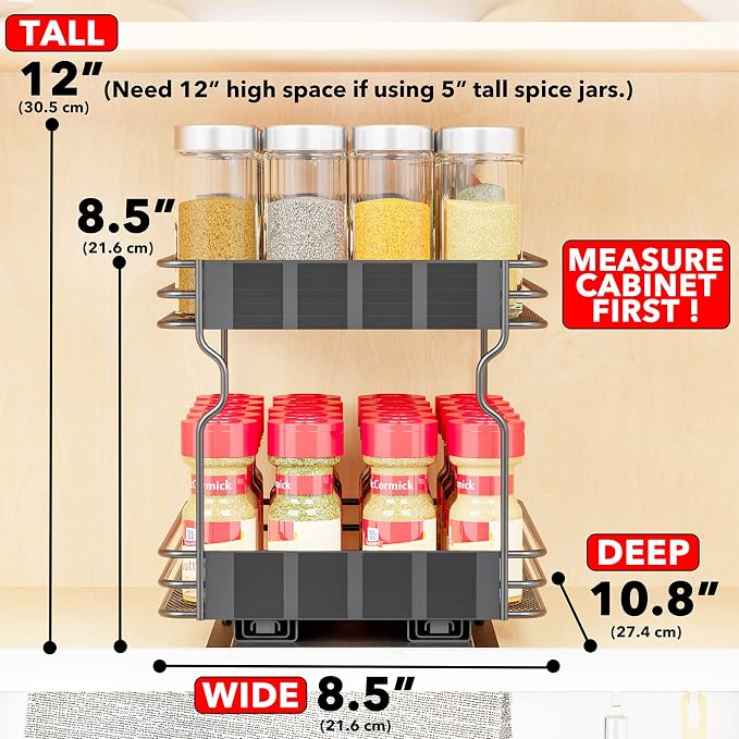 SpaceAid Pull Out Spice Rack Organizer - Image 2