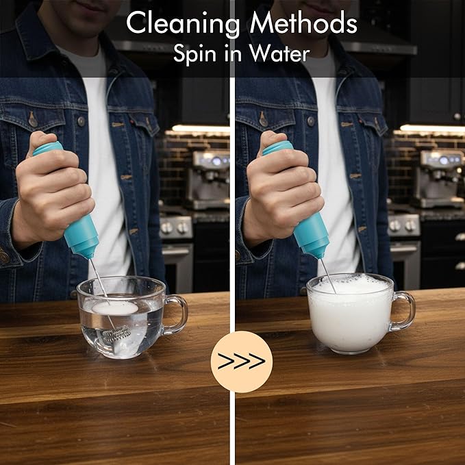 Rechargeable Milk Frother Handheld, 2-IN-1 Dual Spring Whisk Electric Frother - Image 5