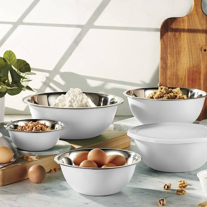 WHYSKO Stainless Steel Mixing Bowl Set, 10 Piece Stainless Steel Mixing Bowls - Image 2
