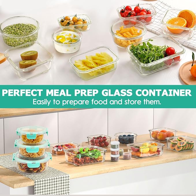 34pcs Glass Food Storage Containers - Image 6