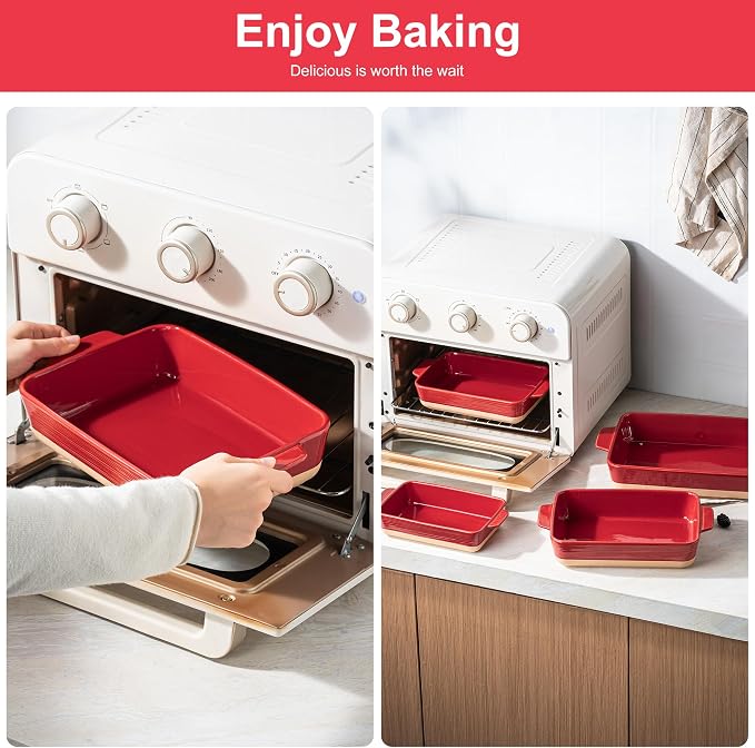 Dafuceramic Casserole Dishes for Oven, Baking Dishes, Ceramic Bakeware Sets of 4 - Image 3