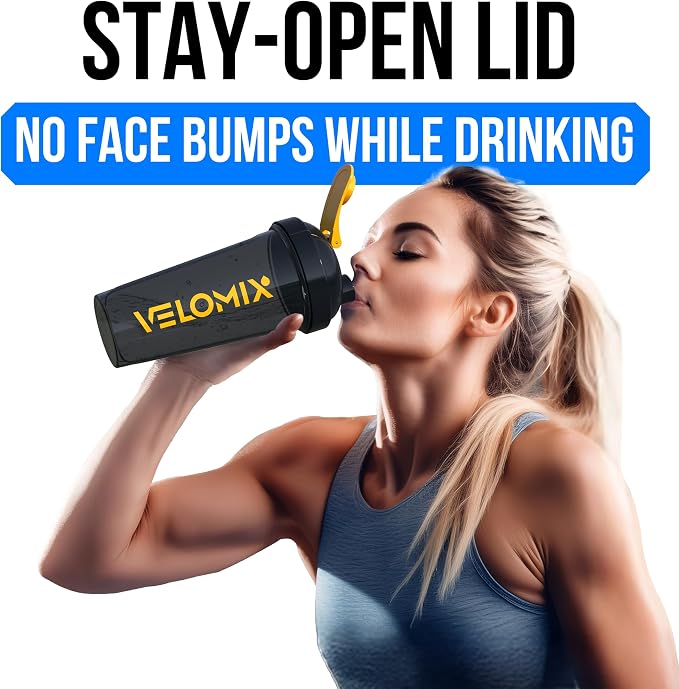VELOMIX -2 Pack- 28 oz Protein Shaker Bottles - Image 7