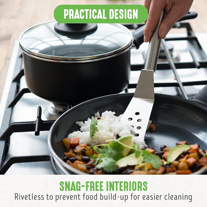 GreenLife 16 Piece Nonstick Cookware Set, Soft Grip Non-Toxic PFAS-Free Ceramic - Image 9