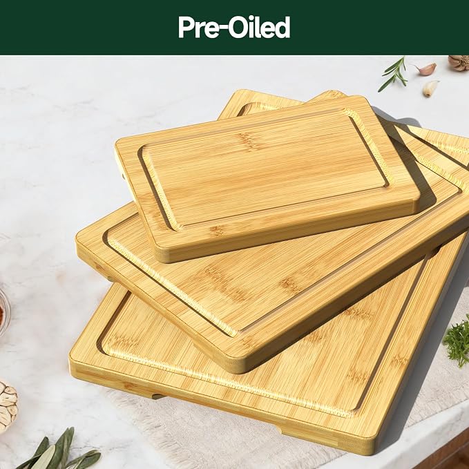 3-Piece Set Bamboo Cutting Board - Image 6