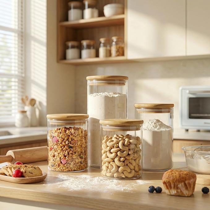 HomArtist Extra Large Glass Flour and Sugar Storage Containers - Image 2