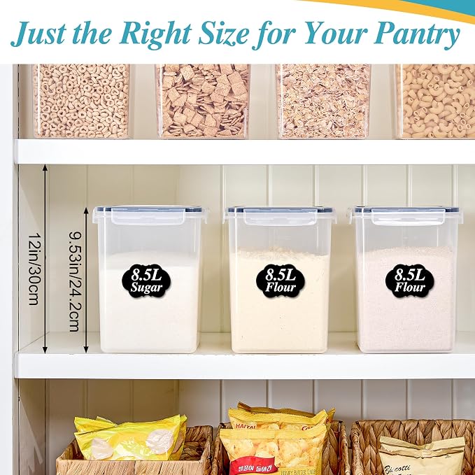 Vtopmart 8.5L 2 Pack Extra Large Flour Sugar Storage Containers - Image 7