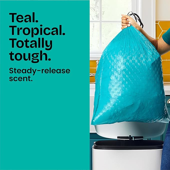 Glad ForceFlex MaxStrength Kitchen Trash Bags, 13 Gal, Bahama Bliss Febreze - Image 3