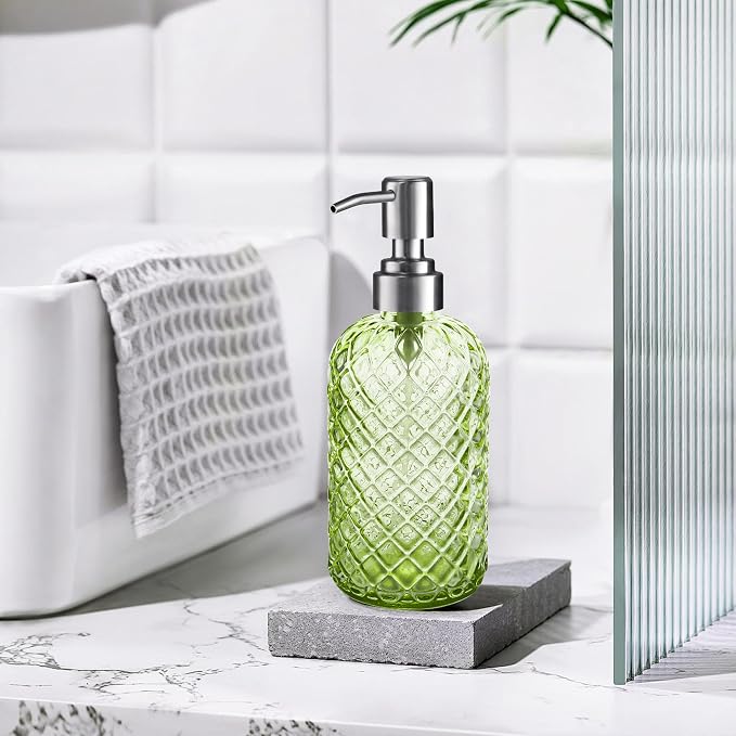 14 Oz Refillable Glass Soap Dispenser - Image 4