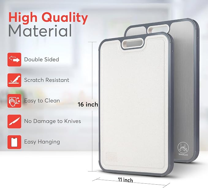 3 in 1 Titanium Cutting Board for Kitchen – Large 16”×11” Double-Sided Food - Image 5