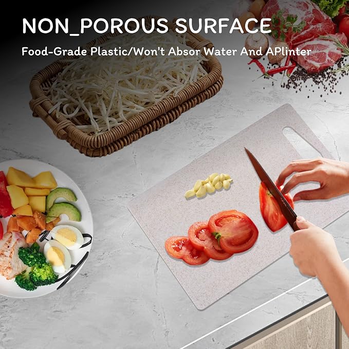 2PCS Cutting Board for Kitchen, Wheat Straw Fiber Cutting Board, Dish Washer - Image 6