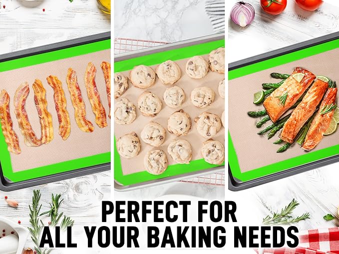 Zulay Kitchen Silicone Baking Mat Sheet Set - Image 6