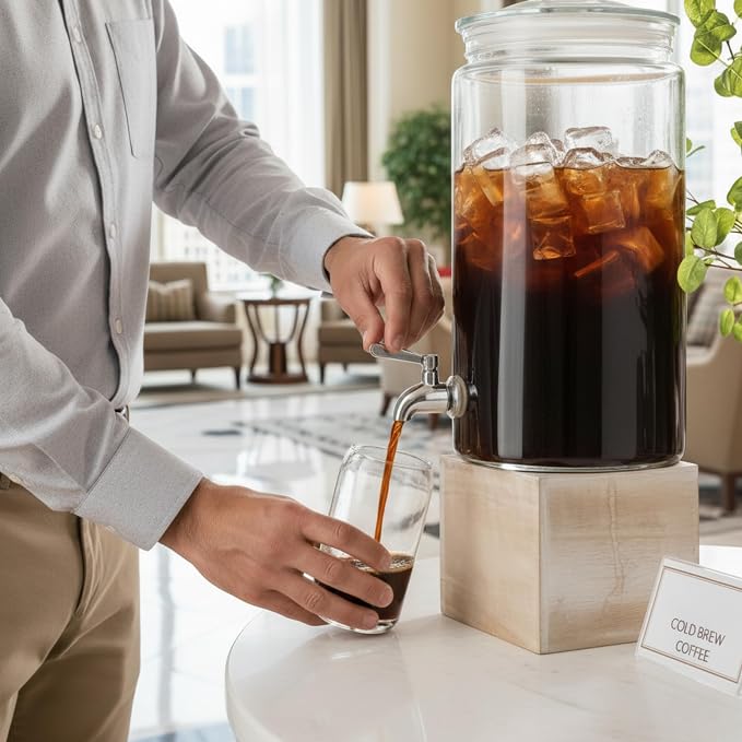 2 Gallon Glass Drink Dispenser - Image 6