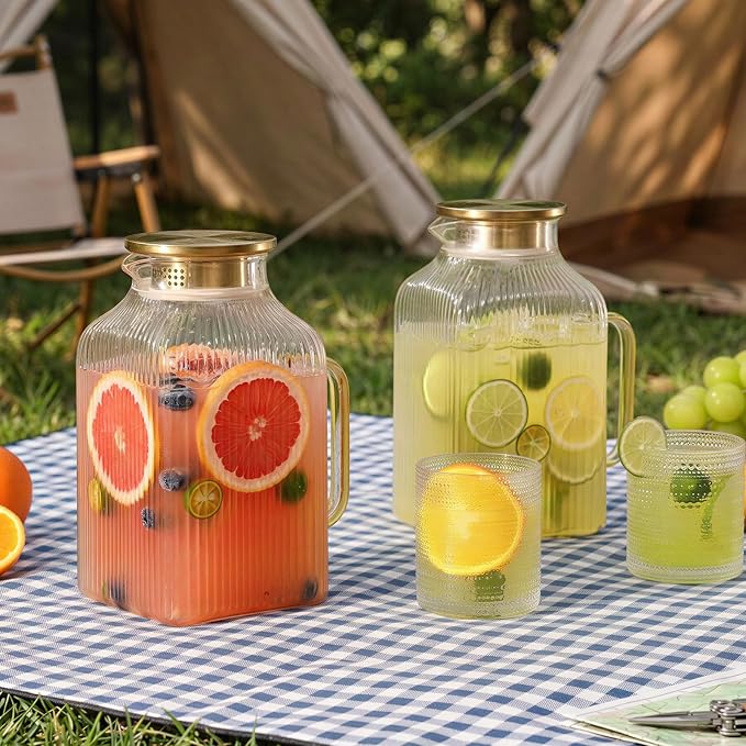 2 Pack 68oz/2 Liter Square Glass Pitcher - Image 8