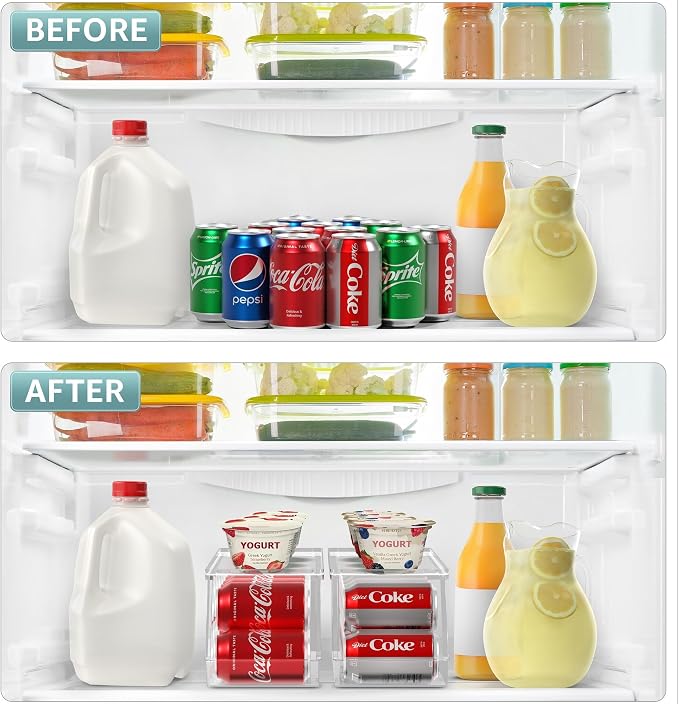 Sorbus Soda Can Organizer for Refrigerator Stackable Can Holder Dispenser - Image 5