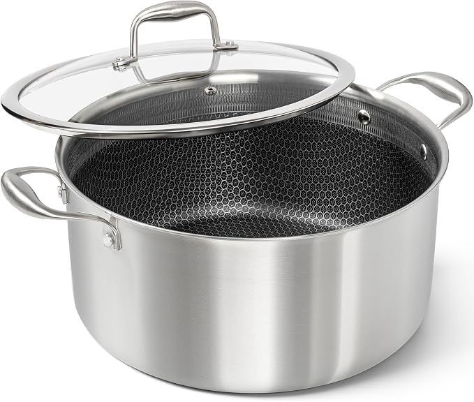 MICHELANGELO Tri-ply Stainless Steel Stock Pot, Heavy Duty Stockpot by Michelangelo
