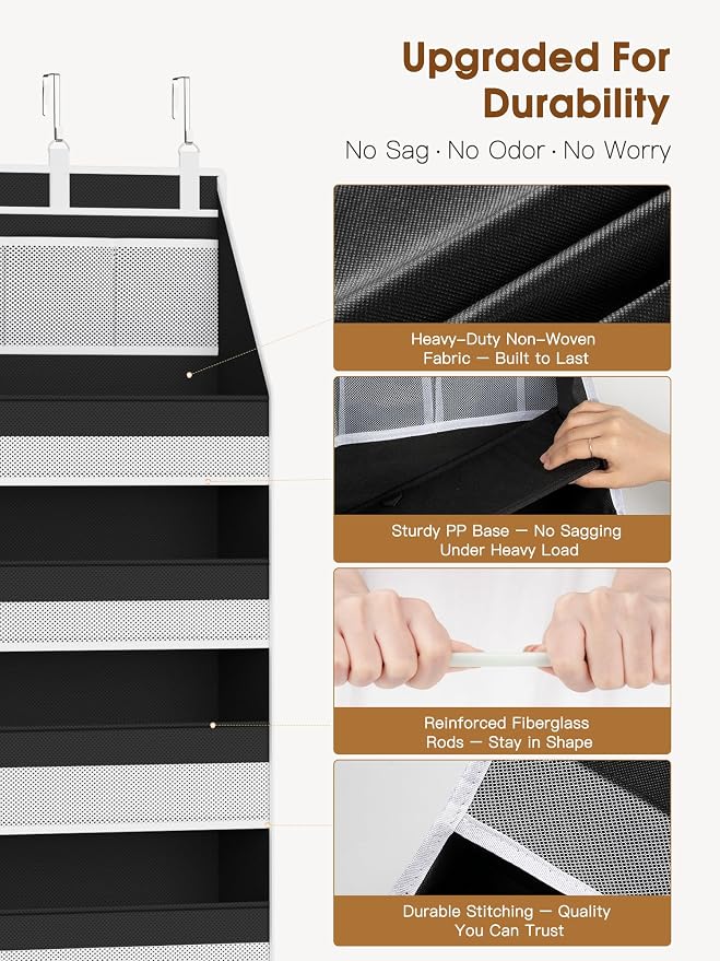 Criusia 2 Pack Over the Door Organizer, Heavy-Duty 6-Shelf Hanging Storage - Image 3