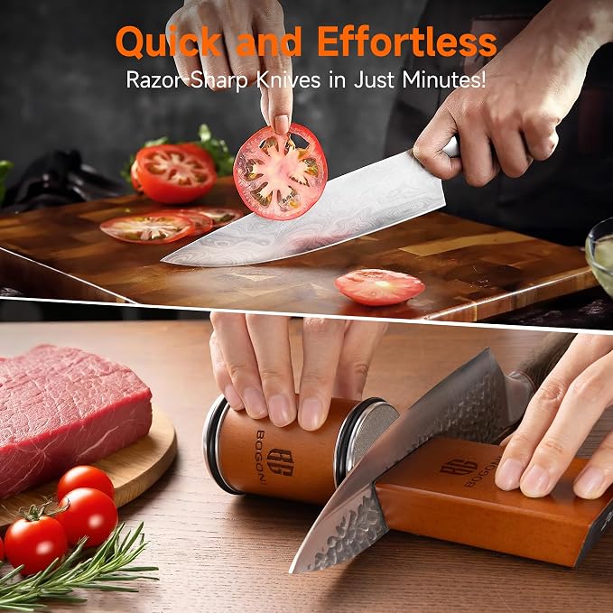 Rolling Knife Sharpener, Diamond & Ceramic Disc, 15° & 20° Magnetic Angle - Image 2