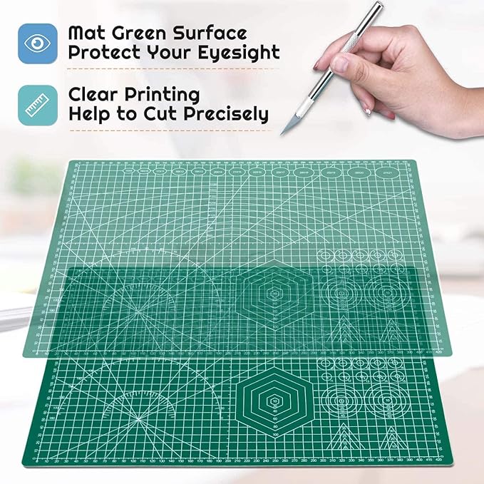anezus Self Healing Sewing Mat, 12inch x 18inch Rotary Cutting Mat Double Sided - Image 4