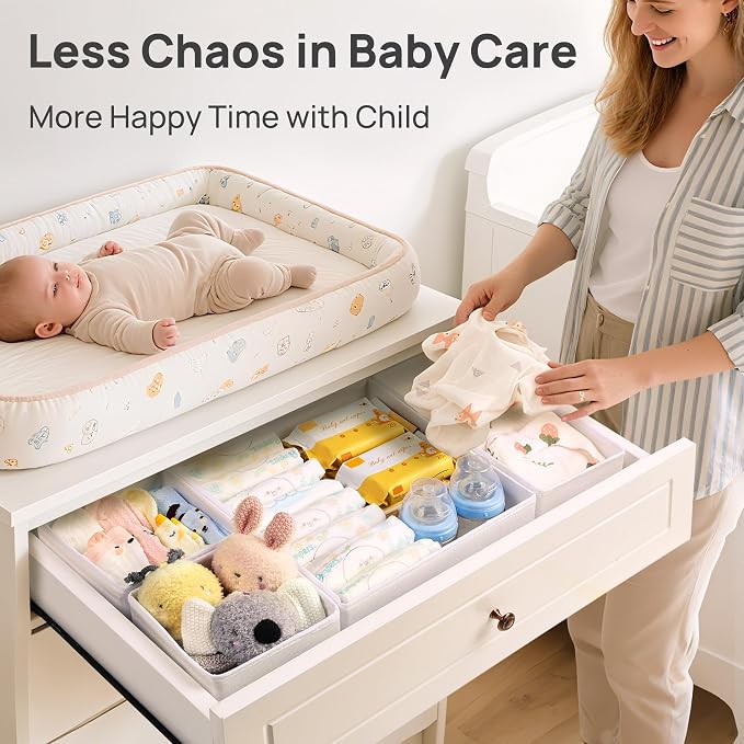 Vtopmart 18 Pack Baby Clothes Organizer, Dresser Drawer Organizer - Image 4
